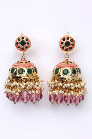 Dugran By Dugristyle Beaded Jhumkas
