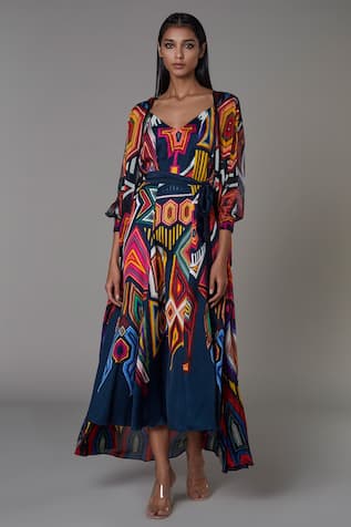 Saaksha & Kinni Abstract Print Midi Dress