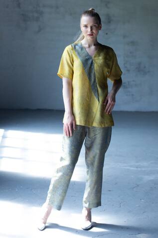 Clos Geometric Abstract Print Top & Pant Set