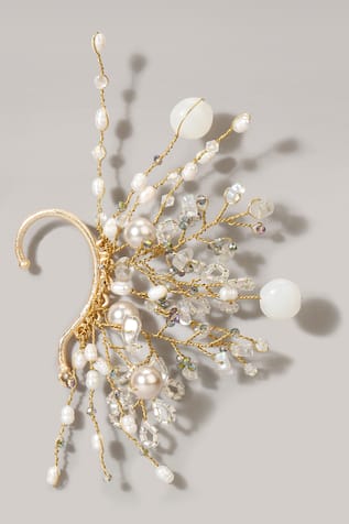 D'oro Aechmea Pearl Handmade Earcuff (Single Pc)