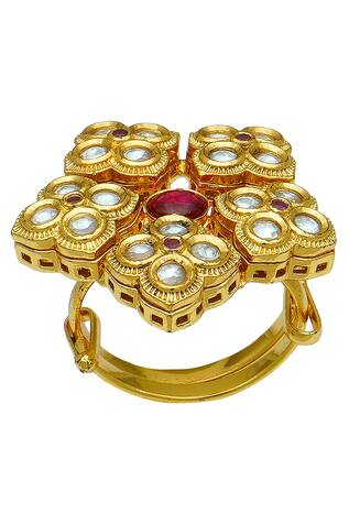 Ekathva Jaipur Kundan Ring