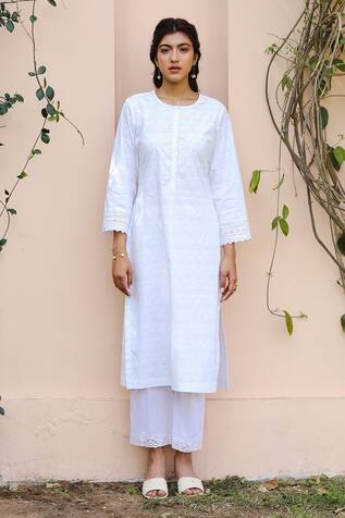Sage Saga Crochet Lace Hem Palazzo