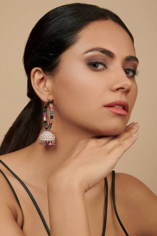 Curio Cottage Cubic Zirconia Jhumkis