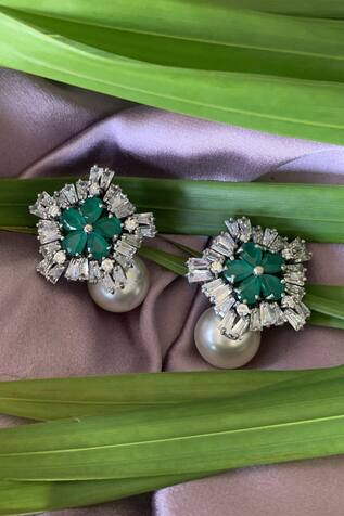 Nayaab by Sonia Floral Studded Earrings