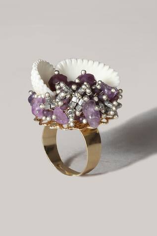 D'oro Periwinkle Cluster Ring