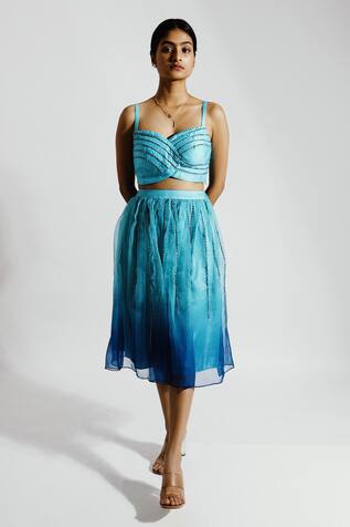 Joskai Studio Sculpture Wave Embroidered Bustier