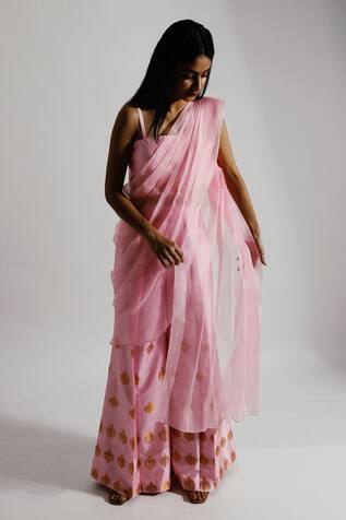 Joskai Studio Pre-Draped Pant Saree & Blouse