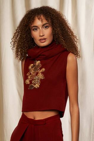 Nikita Mhaisalkar Cowl Embroidered Sweater