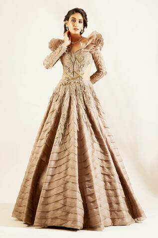 Adaara Couture Organza Ruffle Gown