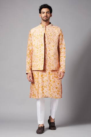 Hilo Design Mightly Dyed Bundi & Kurta Set