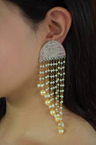Heer-House Of Jewellery Mantra Waterfall Pearl Earrings
