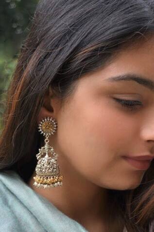 Heer-House Of Jewellery Carved Temple Jhumkis