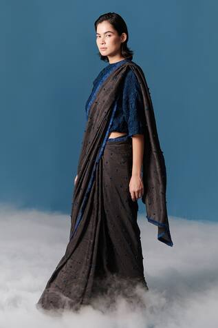 Ilk Pompom Embroidered Saree