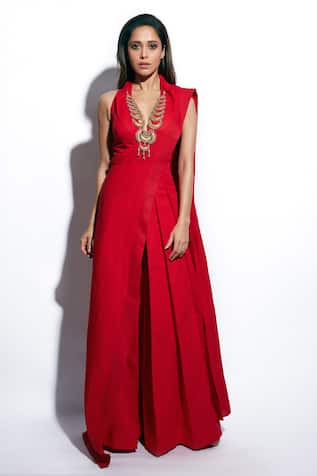 Nidhika Shekhar Linen Draped Jumpsuit