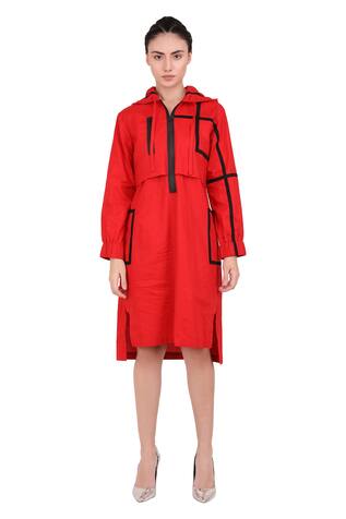 I am Trouble by KC Striped Hoodie Dress