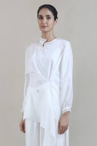 Integument Sheer Silk Asymmetric Tunic