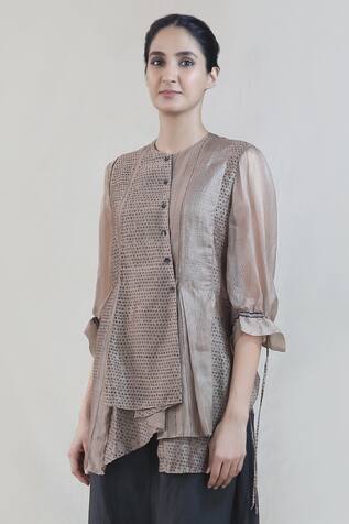 Integument Printed Metallic Tunic