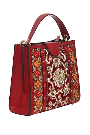 Doux Amour Embroidered Handle Bag