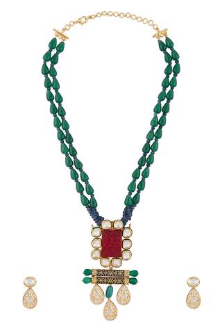 Joules by Radhika Beaded Layered Necklace Set