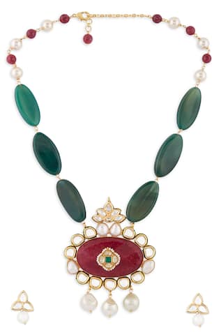 Joules by Radhika Tumble Stone Necklace Set