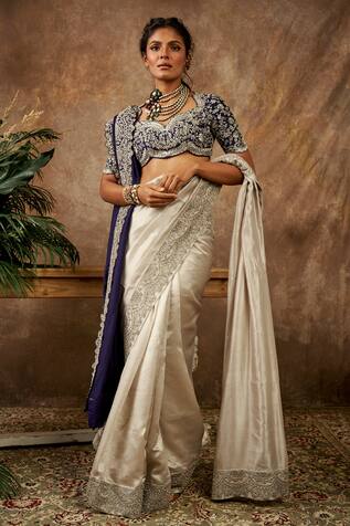 JAYANTI REDDY Zardozi Saree With Blouse & Dupatta