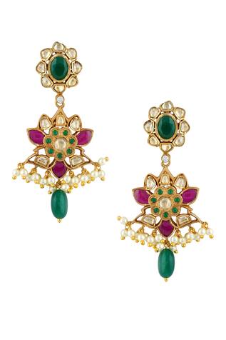 Anayah Jewellery Kalani Floral Kundan Pendant Choker Set