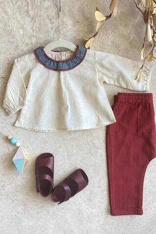 Khela Handwoven Cotton Frill Top