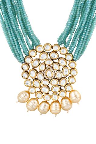Anayah Jewellery Kenna Kundan Floral Pendant Necklace