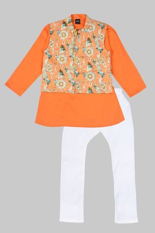 Native Place India Printed Bundi & Kurta Set
