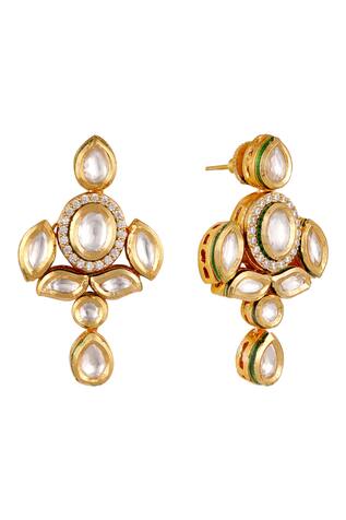 Anayah Jewellery  Kundan Floral Teardrop Earrings