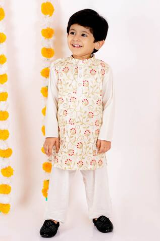 Little Bansi Cotton Embroidered Kurta Set