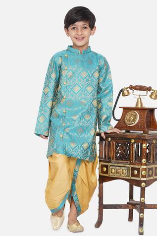 Little Bansi Banarasi Sherwani & Dhoti Pant Set