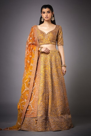 RI.Ritu Kumar Silk Brocade Jamawar Lehenga Set