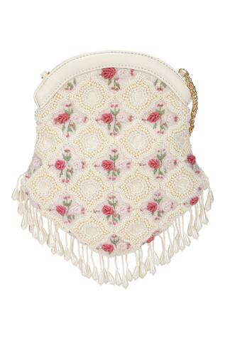 The Leather Garden Lily Embellished Potli Bag With Sling