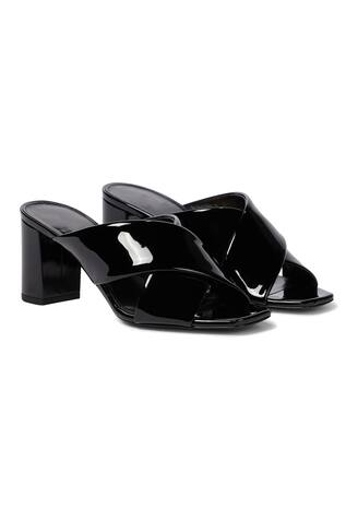 Patent Leather Block Heels - Black