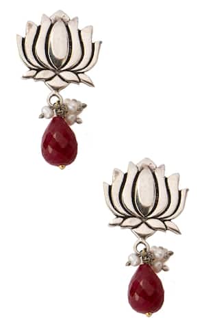 Neeta Boochra Handcrafted Lotus Shape Earrings