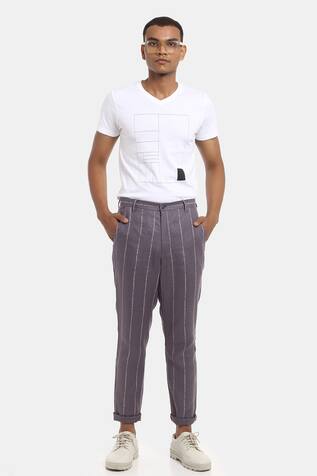 Son of A Noble Snob Toco Linen Stripe Print Trouser