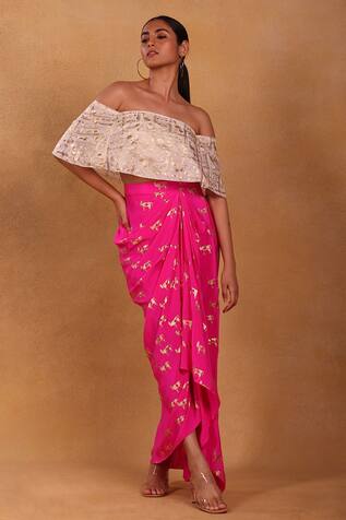 Masaba Moor Khadee Top & Draped Skirt Set