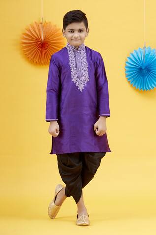 Banana Bee Silk Kurta & Dhoti Pant Set