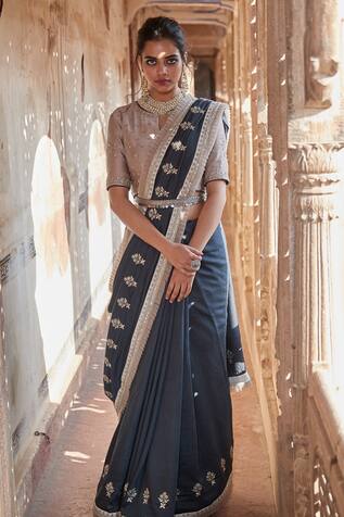 Matsya Chanderi Silk Saree With Blouse