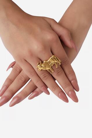 Masaba Gold Plated Cow Ring