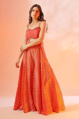 Mehak Talreja Couturre Chanderi Printed Jumpsuit
