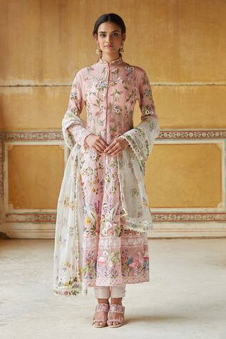 Rahul Mishra Silk Organza Kurta Set