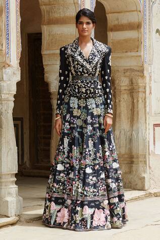 Rahul Mishra Embellished Jacket & Lehenga Set