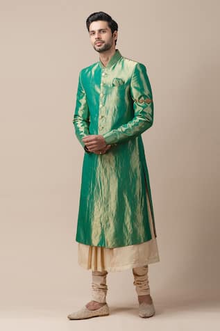 Tarun Tahiliani Silk Tissue Sherwani & Kurta Set