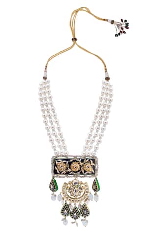 Joules by Radhika Kundan Beaded Long Necklace