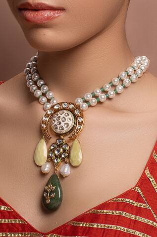 Joules by Radhika Kundan Beaded Necklace