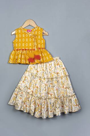 Label Neeti Ikat Print Top & Lehenga Set