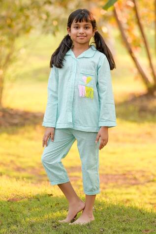 Fairies Forever Cotton Checkered Night Suit