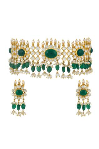 Zeeya Luxury Jewellery Stone Embellished Choker Set